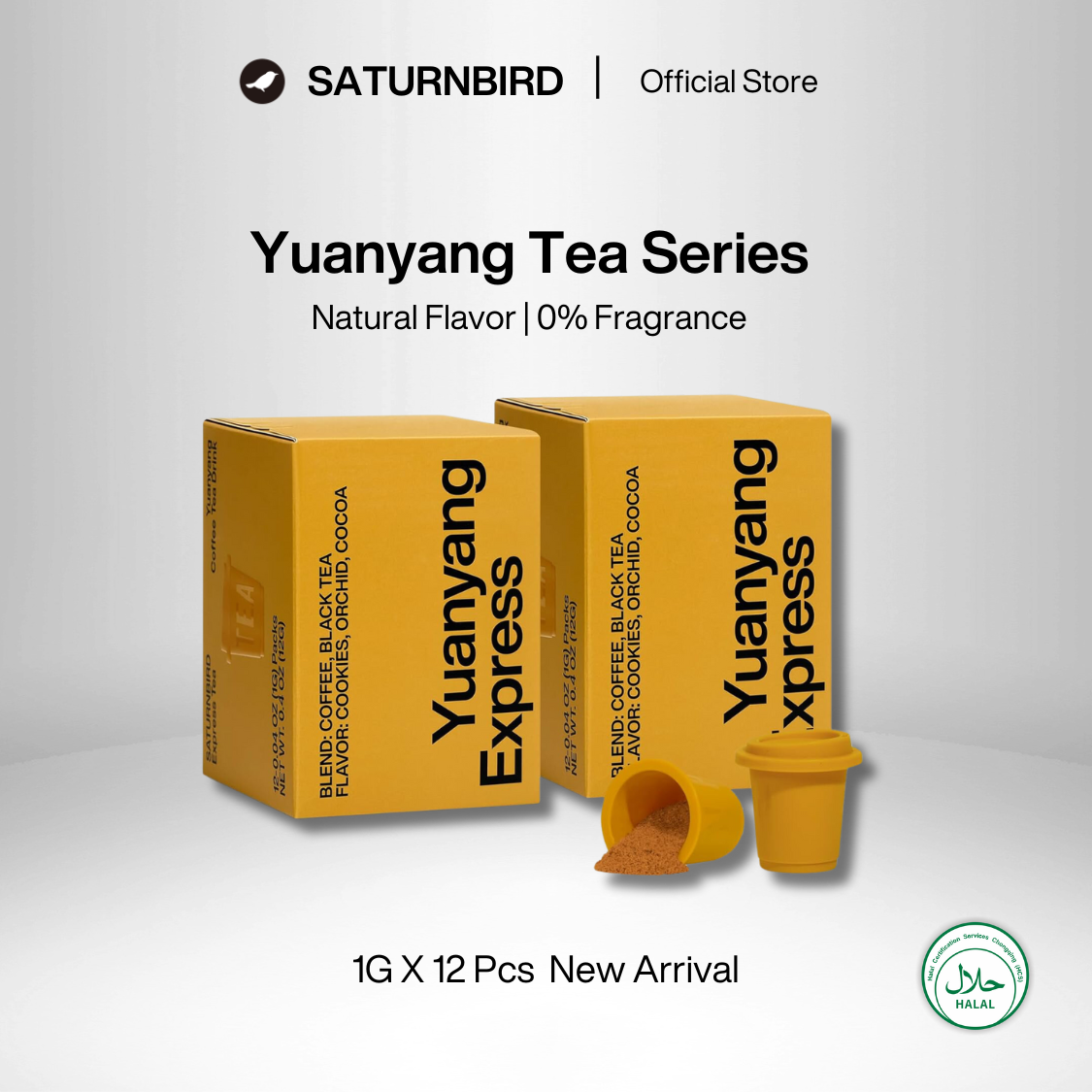 SATURNBIRD Instant Tea Cold Brew | Oolong Tea, Black Tea, Yuanyang Tea | 12 pcs 1g per serving