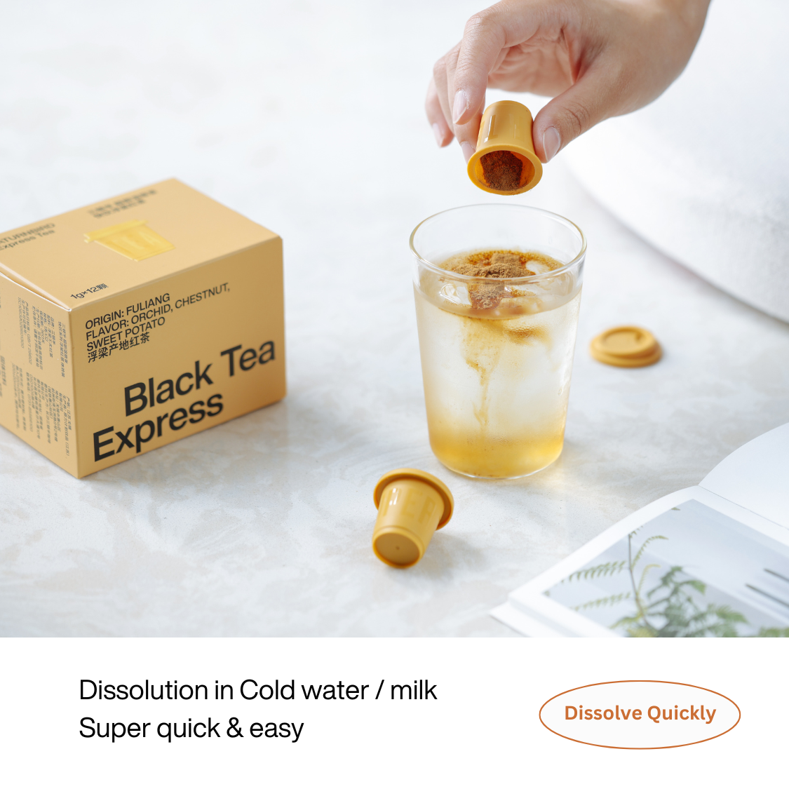 SATURNBIRD Instant Tea Cold Brew | Oolong Tea, Black Tea, Yuanyang Tea | 12 pcs 1g per serving