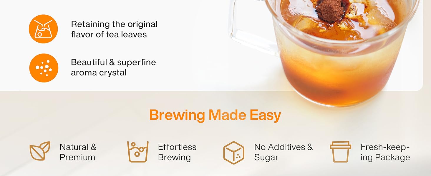 SATURNBIRD Instant Tea Cold Brew | Oolong Tea, Black Tea, Yuanyang Tea | 12 pcs 1g per serving