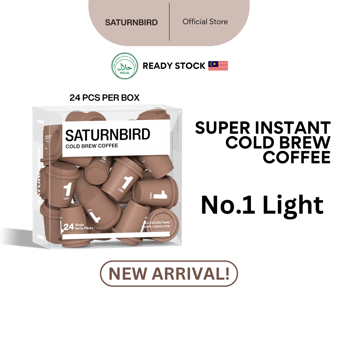 SATURNBIRD Specialty Coffee Instant Cold Brew Coffee | NO.1 LIGHT | 24 pcs | 3g per serving